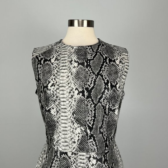French Connection Womens Elias Reptile Dress Gray Snake Print Sleeveless size 12 - Picture 4 of 14